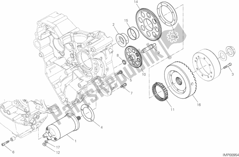 Todas as partes de Partida Elétrica E Ignição do Ducati Multistrada 1200 ABS USA 2015